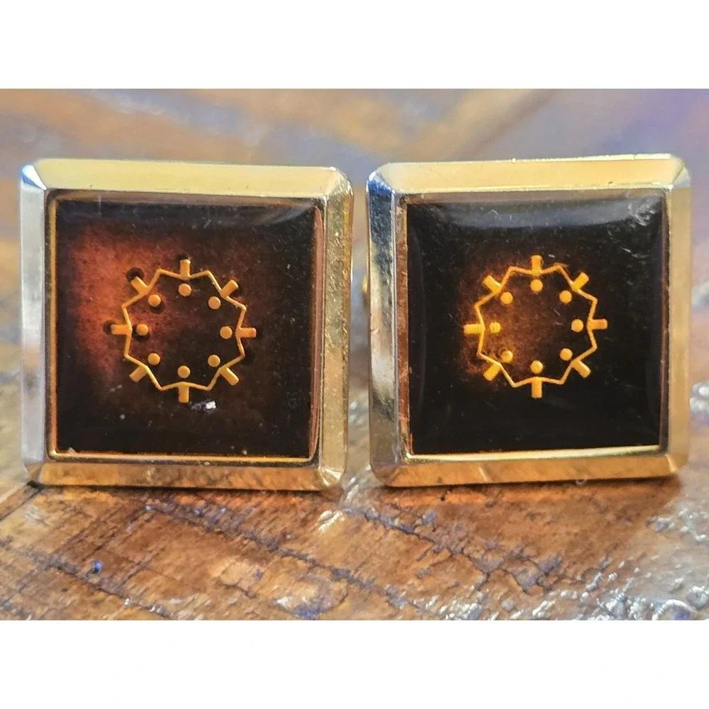 Vintage Matsushita Electric Mood Cufflinks Thermochromic Panasonic Japan 70s